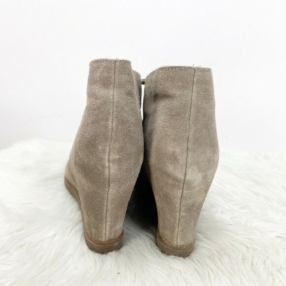 Dolce Vita 10 Womens Beige Suede Hidden Wedge Ankle Booties - Picture 3 of 9